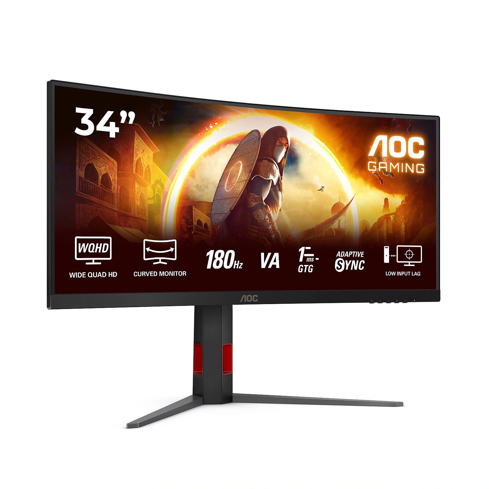 MONITEUR AOC CU34G4 ULTRA WIDE 180HZ CURVED 34 POUCE ADJUSTABLE QHD 2K